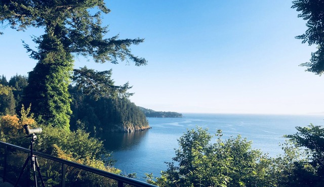 Fidalgo Sunset Vista. Home with ocean, islands & beautiful sunset views.