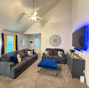 FIFA World Cup Retreat Cozy Modern Home Covered Patio With TV
