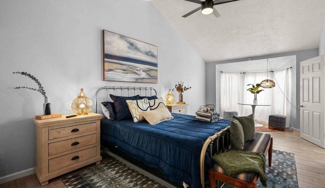 Find your groove here in this stylish, artistic home