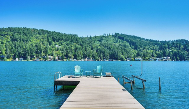 Fire Pit & Views: Modern Summit Lake Escape!