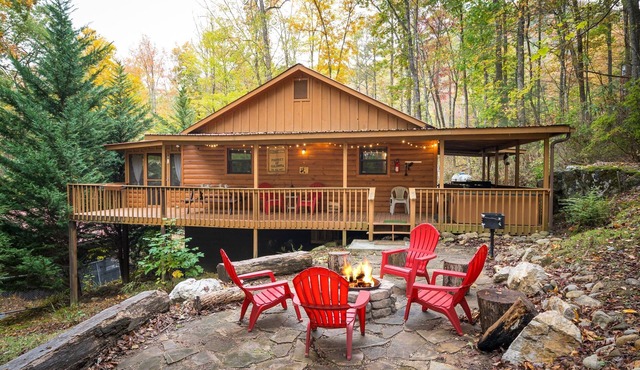 FIREFLY! A Cosby TN Rustic Retreat w/wrap around porch, Hot Tub, & Fire-Pit!