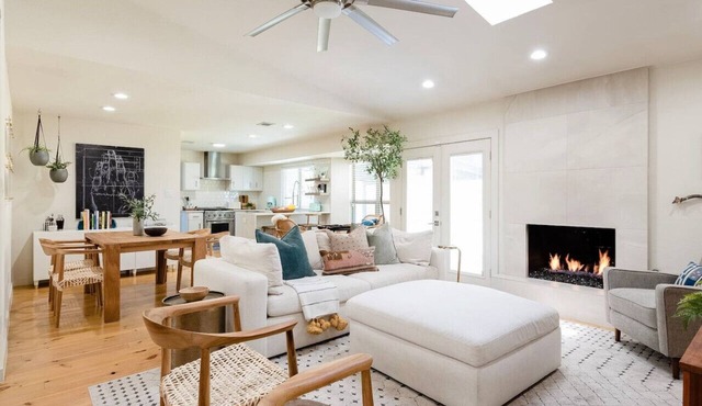 Fireplace, Fire Pit, Turf Backyard | Central ATX