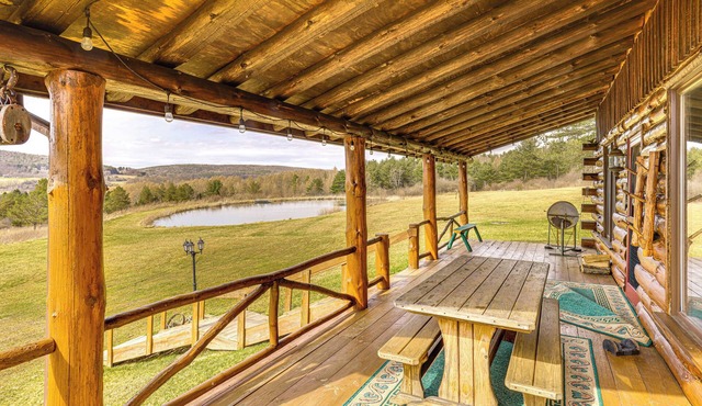 Fish & Hike on 180 Acres! Log Cabin in Almond