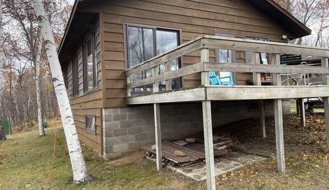 Fishing cabin in the pines! 50 acres of lakeshore & forestnHear the loons call.