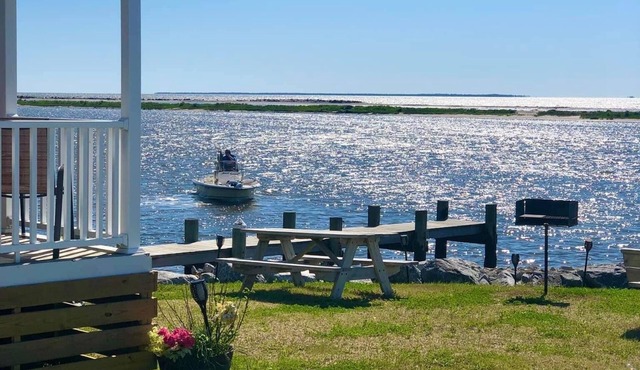(Fishing from dock) Boat Launch, Seafood Market & Bait-tackle shop next door.