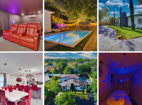 Flamingo House with Cinema, Pool & Chill Area