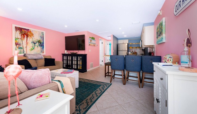 Flamingo's Nest at the Beach Shack. Just one block from the beach!