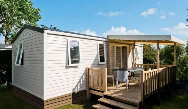 Flower Camping Vitamin * - Mobile home Standard 32m2 (3 bedrooms) + TV + Terrace Covered - Arrival Saturday 6 people