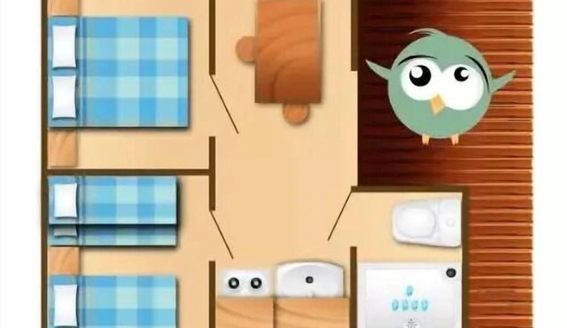 Flower CAMPING FAUVETS * - Chalet GECKO Standard 20m2 (2 bedrooms) + covered terrace 7m2 5 persons