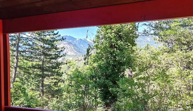 Flower Camping la Pinède * - Chalet Standard Cabane mezzanine 25m2 - 1 bedroom + covered terrace - 5 to 7 people - 5 pers. included in the tariff