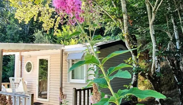 Flower Camping La Plage * - Mobile home Comfort 18m2 (1 bedroom) + TV + terrace semi covered 3 people