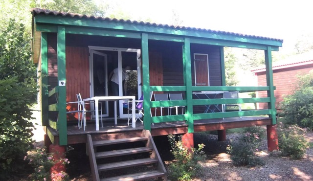 Flower Camping La Rochelambert * - Chalet Marina Comfort 30m2 - 2 bedrooms + covered terrace 15m2 6 people
