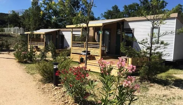 Flower Camping le Epi Bleu * - Home-Flower Premium 30m2 (3 bedrooms) + covered terrace of 16m2 6 persons