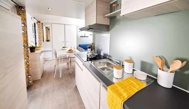 Flower Camping Les Granges * - Homeflower Premium 29m2 (2 bedrooms) + covered terrace 4 people