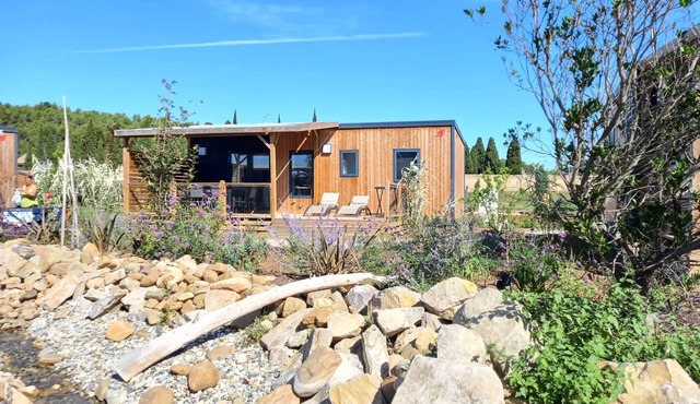 Flower Camping Olivigne * - Mobile home Premium 32 m2 3 bedrooms + terrace 21m2 + TV + LV + air conditioning + plancha 6 people