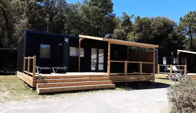 Flower Camping Olivigne * - Homeflower Premium 35 m2 3 bedrooms + terrace 21m2 + TV + LV + Clim + Plancha 6 people