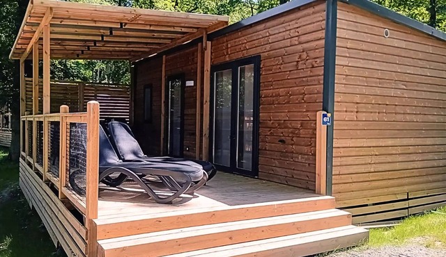 Flower Camping Port de la Chaîne * - Homeflower Premium 35m2 (3 bedrooms) + Terrace + TV + SEA VIEW 6 persons