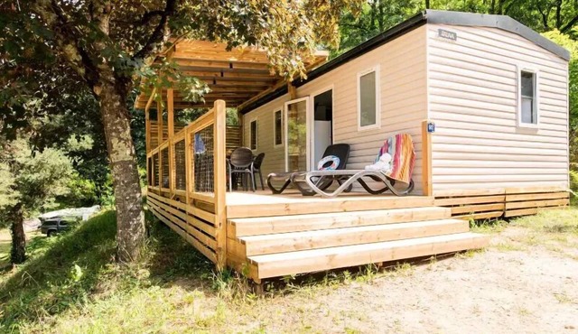 Flower Camping Mas de Champel * - Mobile-Home 30m2 Premium - 2 bedrooms - Covered terrace - CLIM + TV + sheets + towels included 4 people