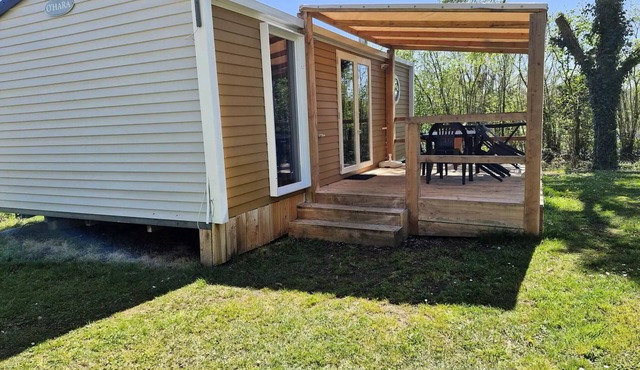 Flower Lake Camping * - Mobile home O'Hara 2 bedrooms, covered terrace + TV 4 people