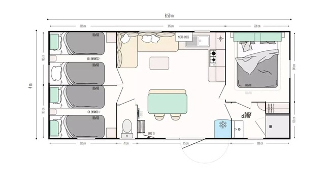 Flower Le Domaine du Rompval * - Mobil home Comfort 33m2 with covered terrace 3 bedrooms +TV 6 people