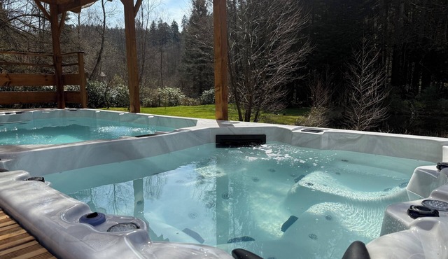 Forest setting with swim spa