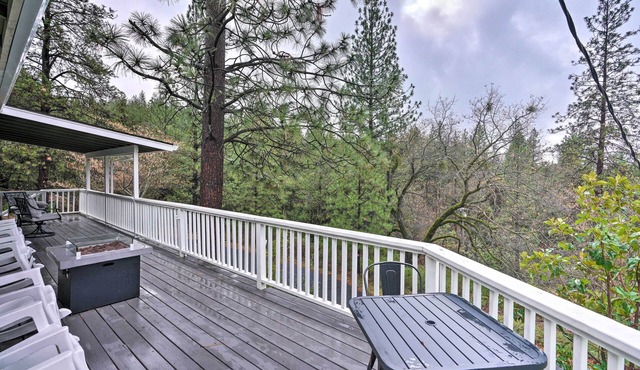 Forest-View Deck + Fire Pits: Pine Grove Retreat!