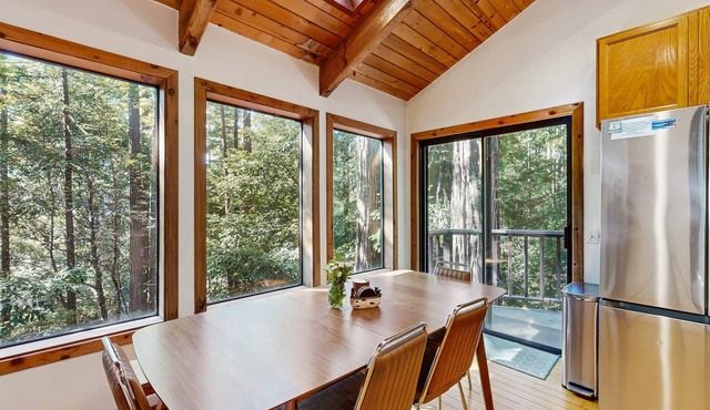 Forested home with fireplace & EV charger near Anchor Bay, dogs welcome
