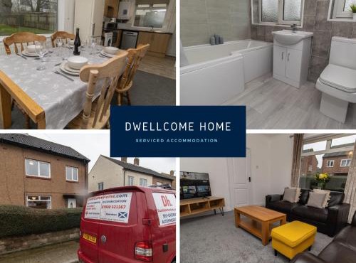 Free Parking, Ideal for long term contractor, etc stays, Fast WIFI, 3 miles 7 mins drive to Nissan, 15 mins to Sunderland Newcastle, Regular Housekeeping Options - Dwellcome Home Ltd 3 DOUBLE Bedroom House Boldon - see our site for assurance