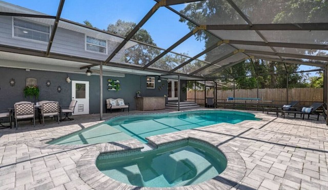 French Villa with Heated Pool & Spa