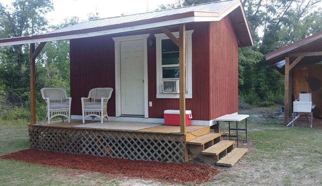 Friendlys River Retreat private nRustic Camping Cabin sleeps 4+with tent camping