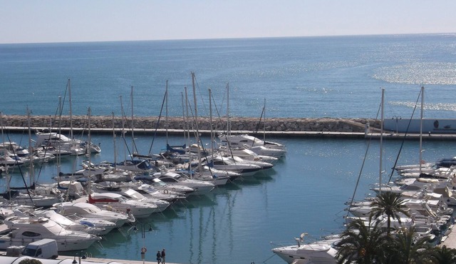 Front Line Moraira Marina Apartment With Stunning Sea Views, A/C , WiFi
