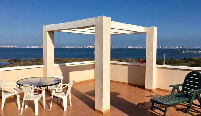 Front line sea view penthouse apartment, roof terrace, communal pool