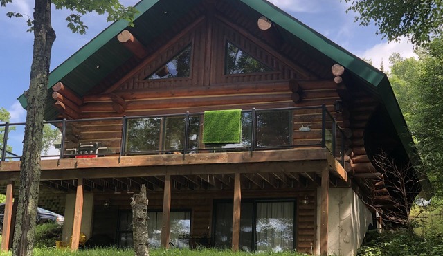 Full Log Home On Private Lake Close To Town, Snowmobile Trails, & Golf Course