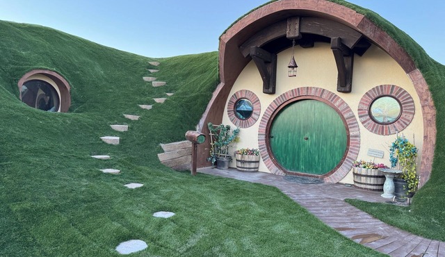 Full-sized Hobbit House. Fantasy setting with modern comforts