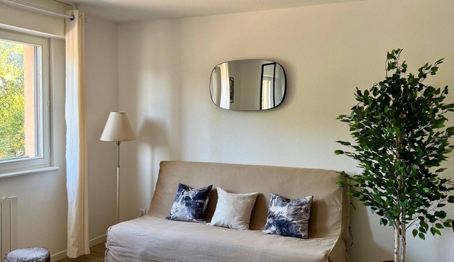 Fully equipped apartment near Basel. Free private parking.