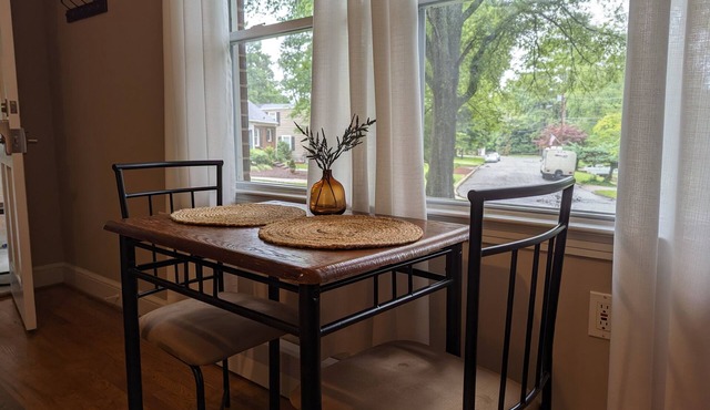 Fully furnished 1 bedroom apartment on quiet street with private entrance.