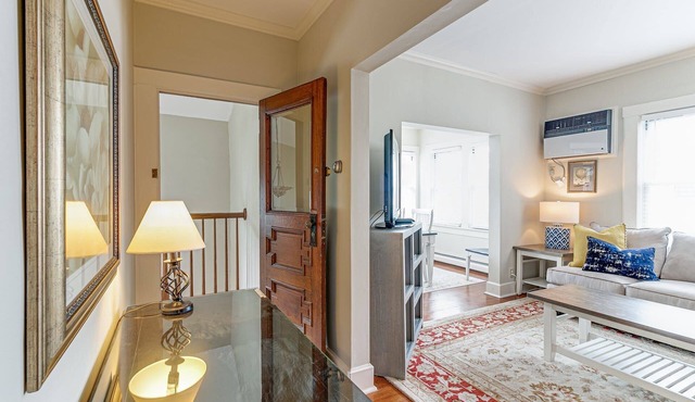 FULLY FURNISHED upstairs apt of two family home in residential neighborhood