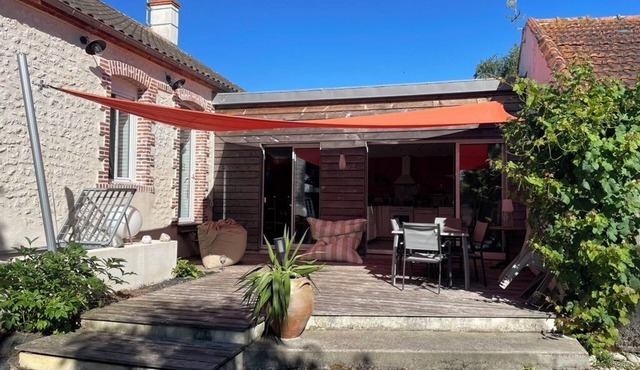 Fully renovated house on large enclosed courtyard near the sea.