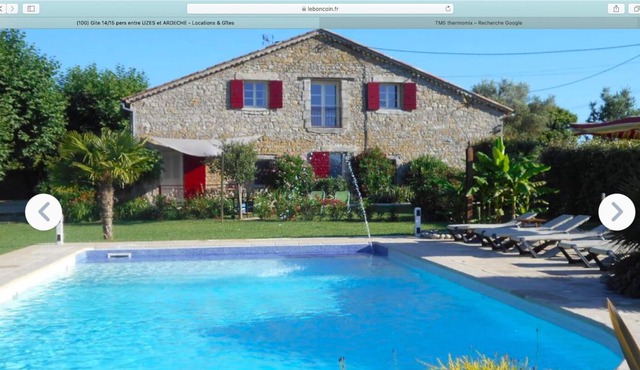 Fully restored farmhouse on the banks of a river between Ardèche and Provence, sleeps 14
