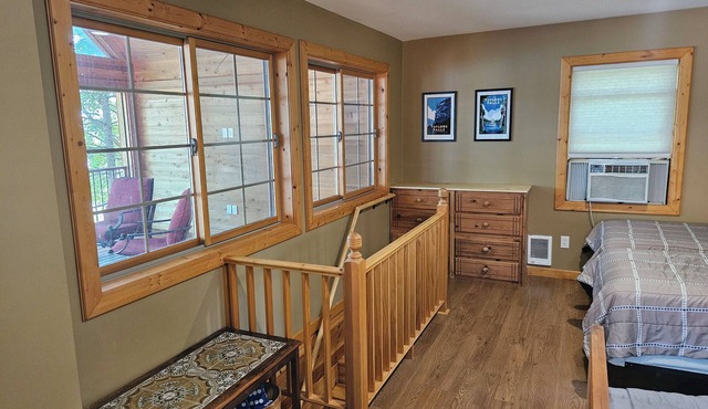 Fun cabin on Deer Lake in delightful Saint Croix Falls with dock. Sleeps 6.