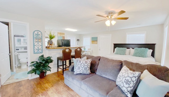 Furnished Blue door Studio home central- near restaurants, shopping and Lake