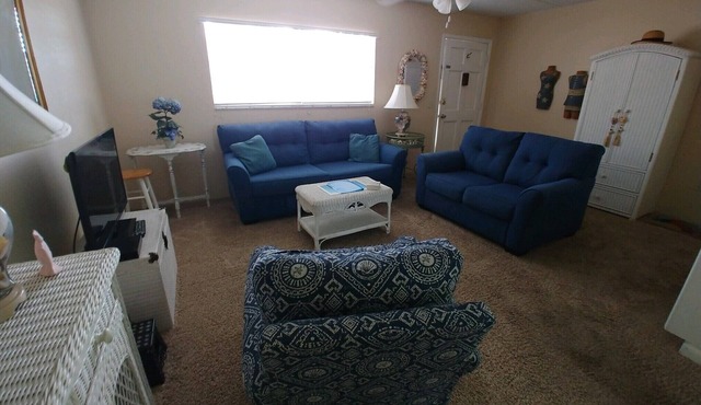 Furnished One Bedroom Condo. Water View, Heated Pool, marble bathroom.