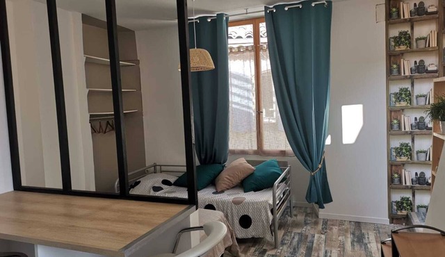 Furnished studio 25 m2 with roof terrace