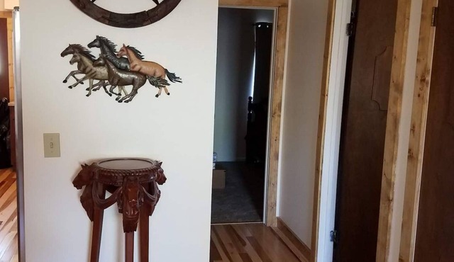 Furnished with a western decor and many antiques, yet has modern amenities.