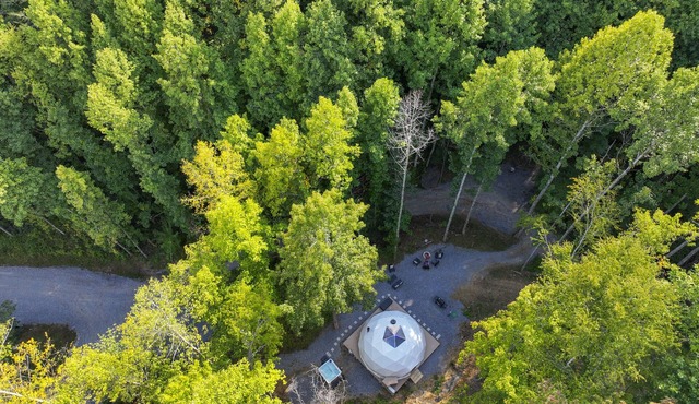 ➡️🛣️ Further up the Road Large Glamping Dome with Hot Tub, Fire Pit and Grill