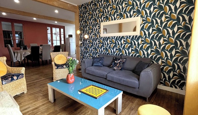 Gîte 8 pers Vivonne - Terrace, decor and table soccer