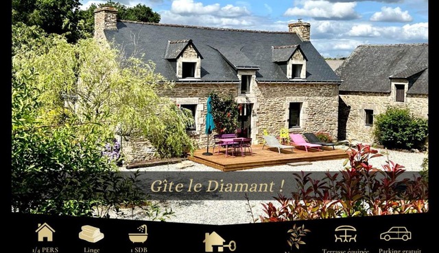 Gîte Diamant, Vallée du Scorff, Nature, Bien-être, 6 personnes
