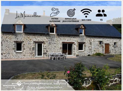 Gîte La Mancellière - Maison familiale 12-15 pers, grand jardin, jeux & pétanque - Pleine nature
