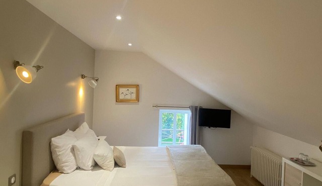 G2: family room at the Treuillaud estate with swimming pool