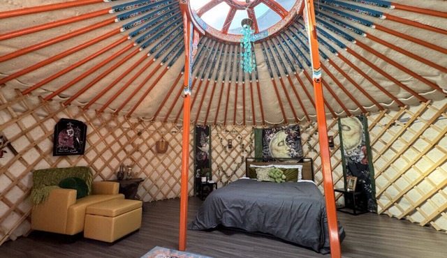Gaia Yurt · Most Secluded · Forest Glamping · Sleeps 3 · Hot Tub